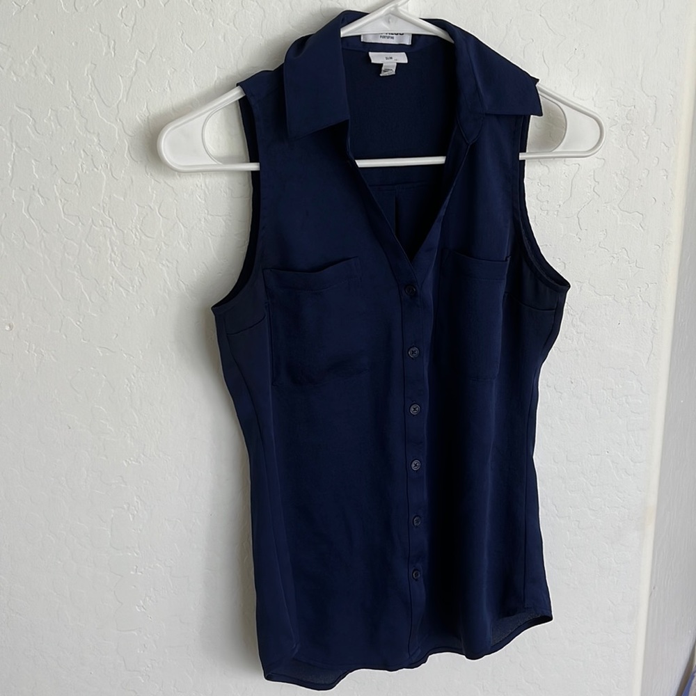EXPRESS Button Down Collared Tank Blouse